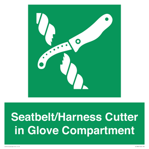 Seatbelt/Harness Cutter in Glove Compartment